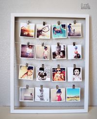 Repurpose Old Picture Frames - Instagram Photo Display