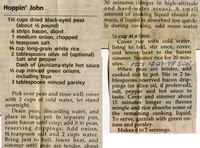 Historic Hoppin John recipe