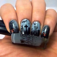 Halloween nails...should probably take me a week to do it...it will also probably end up with just a pumpkin on it (an abstract one..well an orange circle, it should be finished for Christmas.. And then i could say that the lovely circle on my nail..is a Christmas tree ornament..