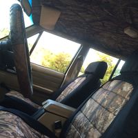 Camo headliner, seat covers, and steering wheel