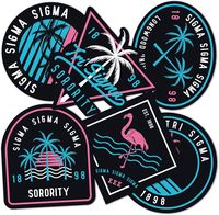 Amazon.com: Desert Cactus Sigma Sigma Sigma Stickers Tri Sigma Sheet Decal Laptop Water Bottle Car (Tropical Sheet)