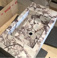 Wall Mount Calacatta Viola Marble Sink Basin, Powder Room Handmade Marble Sinks Vanity Bathroom and Kitchen Washbasin, Custom Rectangle Sink - Etsy