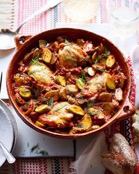 Give this fantastic romanian chicken stew a go, made with gherkins and dill, and serve with crusty bread for mopping up all the delicious juices.