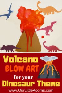 Volcano Blow Art for Your Dinosaur Theme -