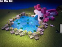 Axolotl, minecraft, pond, fountain