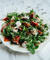 Fig, goat cheese & serrano ham salad