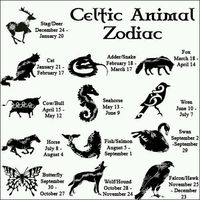 Celtic animal zodiac- Mine is cool, of course my mother is cat, dad is a falcon/hawk so he'll think that's cool but %$cking HATE my fianee's!!!!!!!