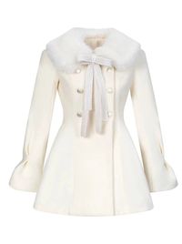 ❤Milky snow fur ribbon collar coat❤︎ This item will take 2-3 weeks to ship.