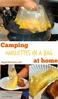 Whether you are camping or have a group to feed breakfast to at home this omelettes in a bag recipe is so easy and fast for feeding a crowd individualized breakfast eggs.