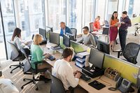 Stock Photo : Multi-ethnic business people working together in office