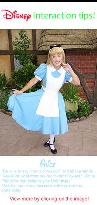 Disney World Character Interaction ideas for Alice in Wonderland and others #Disney #World #character #tips