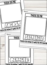 Keep track of students growth throughout the year with these monthly self-portrait and name writing printables. Perfect for a pre-k or kindergarten classroom and a great documentation. Perfect artifact for parents or teachers.