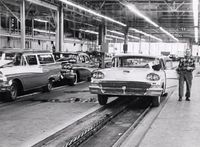 1958 Ford Fairlane Assembly Line at Ford Plant in 1957.