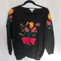 Tops | Vintage Beaded And Embroidered 8s Sweat Shirt | Poshmark