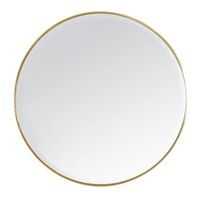 Madeleine Home Wall Mounted Mirror 36-in L x 36-in W Round Electrophoratic Gold Beveled Wall Mirror in the Mirrors department at Lowes.com