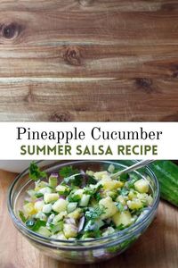 Homemade salsa is one of my favorite healthy toppings for Mexican recipes. This pineapple cucumber salsa recipe is a sweeter summer salsa than traditional tomato salsa recipes. The fresh pineapple, spicy jalapeno and tangy lime juice are a delicious flavor combination! Cucumber fruit salsa may sound like an odd combo but you seriously have to try it! #FoodForHealth #HowToKeepAHealthyNutrition #HealthNutritionFood