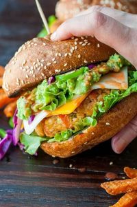 Making a crave-worthy veggie burger is easier than you think! Amp up the flavor with these Buffalo Chickpea Veggie Burgers topped topped with a delicious sauce and avocado smash!