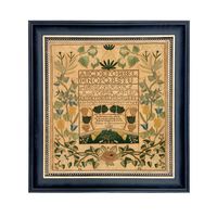 Eliza Benneson c. 1838 Alphabet Needlepoint Sampler Framed PRINT, Primitive Wall Art, Antique Sampler, Early American, Primitive Decor