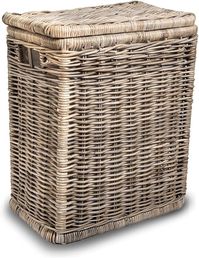 Amazon.com: The Basket Lady Narrow Kubu Wicker Rectangular Laundry Hamper, 21 in L x 13 in W x 24 in H, Serene Grey : Home & Kitchen