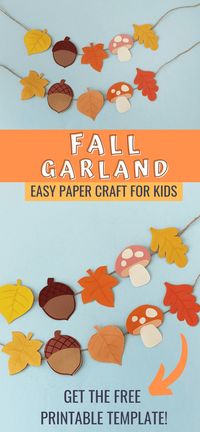 DIY Fall Paper Garland. This adorable DIY Fall Paper Garland is a great fall craft for kids of all ages. Teens will enjoy creating this fun fall craft and decorating their bedroom door or headboard. This DIY Paper Garland is super easy to make, so younger kids will also love making it too!