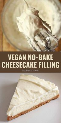 An easy, no-bake vegan cheesecake filling made with just 4 ingredients and NO coconut, cashews or tofu!