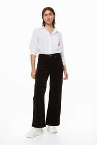 Pantalon en velours côtelé - Noir - FEMME | H&M FR