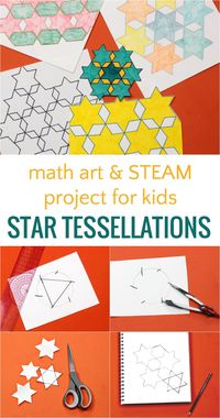 Make star tessellations to learn about the intersection of math and art. Also a great holiday art project!