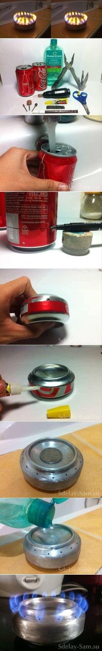 DIY alcohol stove from a soda can