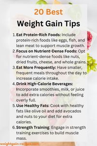 Struggling to put on some pounds? Here are helpful weight gain tips to help you achieve your goals. Focus on calorie-dense foods, increase your protein intake, indulge in healthy fats, and incorporate strength training into your routine.