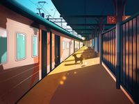 Train Station Illustration by Mina FZ. for Queble