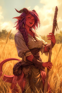 Iazire, Acolyte of Chauntea, Tiefling Cleric of Druid, Goldenfields, Storm King's Thunder