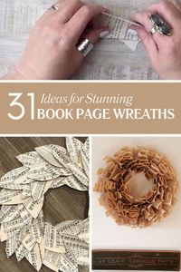 31 Bookish Wreaths Page Tutorials & Full Book DIY Ideas - Pink Pop Design