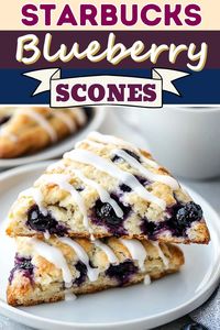 Skip the coffee shop line and treat yourself to these homemade copycat Starbucks blueberry scones. They're buttery, flaky, and to die for.