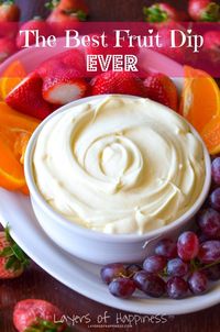 Best Fruit Dip Ever - just three simple ingredients that result in a super creamy, perfectly sweet fruit dip.