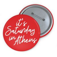 The perfect addition to your fall football season wardrobe if you're a Georgia fan! This metal pin button is 3'' with a strong safety pin back and is a MUST HAVE for cheering on your favorite team .: Materials: metal with mylar face .: Available in 3" size  .: Safety pin backing .: Glossy scratch and UV resistant front .: Assembled in the USA from globally sourced parts Processing and Shipping Times: - Made to order in the USA - Please allow up to 3 business days for your order to be processed  - Standard estimated shipping 3-5 days Returns & Exchanges: - All items are made to order! Because of this, we do not accept returns or exchanges but please contact us if you have any issues with your order and we'll do everything we can to help.  Thank you for supporting our small business!