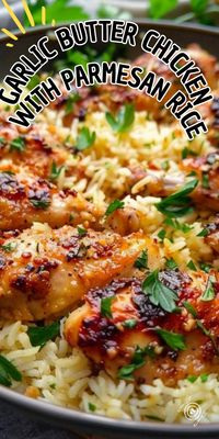 Garlic Butter Chicken with Parmesan Rice