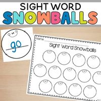 Sight Word Snowballs by Sarah Chesworth | TPT