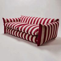 Made of high quality fabric, abrasion resistance, strong air permeability. Danbenla design | Danbenla design Simple Red & White Wide Striped Sofa brown / red / white in White;red | 30.7" H X 78.7" W X 34.6" D | Wayfair