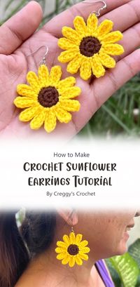 Easy and quick to crochet, these earrings are great for a beginner. You can make these beautiful earring in different colors or same as the photo above.