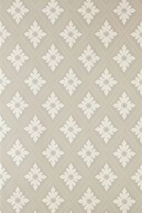 Ranelagh features an architectural diamond trellis border with a delicate foliate motif. Showing in cream on taupe water based paints  more colours are available.