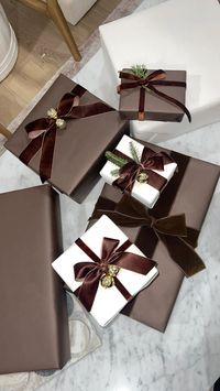 Chocolate brown and white wrapping