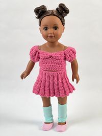 Crochet Simple Skirt for 18 & 14 Inch Doll