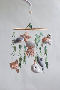 Ocean Baby Mobile. Nautical Baby Mobile. Ocean Baby Mobile With Narwhal, Jellyfish, Turtle, Stingray Fish, Shark, Starfish and Puffer Fish - Etsy