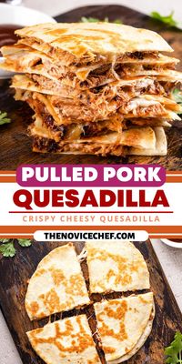 Full of melty cheese and caramelized onions, this pulled pork quesadilla is a great way to use up leftover pork and make it into a whole new dinner. Don't let its looks deceive you, though. They're super easy!