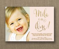 Blush Pink & Gold Birthday Invitation Photo by digibuddhaPaperie