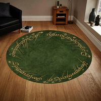 Lord Of The Rings Round Carpet Rug Bedroom Livingroom Home Decor Immerse yourself in the enchanting world of Middle-earth with our Lord Of The Rings Round Carpet Rug. This exquisite home decor piece showcases a stunning graphic design that brings to life the spirit of the legendary tales and beloved characters from J.R.R. Tolkien’s masterpiece. Crafted for both collectors and fans, this rug is a true homage to the rich narrative and fantasy that the Lord Of The Rings universe embodies. Cha