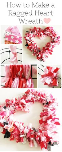 Heart Fabric Rag Wreath Tutorial