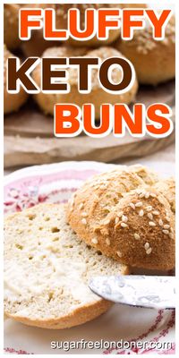 Soft and pillowy Keto buns that taste similar to wheat bread, but with a fraction of the carbs! They are easy to make and work with both sweet and savoury toppings. Great for breakfast, these low carb rolls can also double up as a burger bun. The recipe is gluten free, Paleo and dairy free.