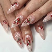 PRICES MAY VARY. ✨【Package Contains】You will receive 24 Pcs medium almond press on nails ,1 wooden cuticle stick, 1 nail file, 1 sheet double side sticker, 1 alcohol cotton. The fake nails are divided into 12 different sizes, It is convenient for you to choose the fake nails that suit your nail. ✨【Easy to use】With our cute press on nails, you can enjoy the fun and creativity of nail art anytime, anywhere. Moreover, the process of applying these nude acrylic fake nails is very simple, and you can