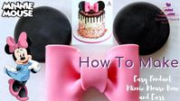 Fondant Minnie Bow and Ears | Easy and Simple | Disney Minnie Mouse Cake - YouTube